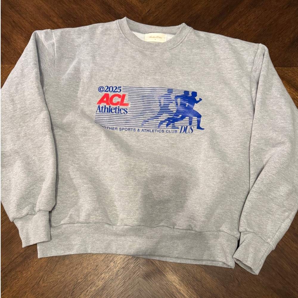 Another‎ Cotton Gray Sweatshirt ACL Athletics Running Crewneck Pullover M |E1